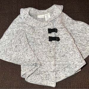 Max Studio Gray Kids Cape with Black Buckles